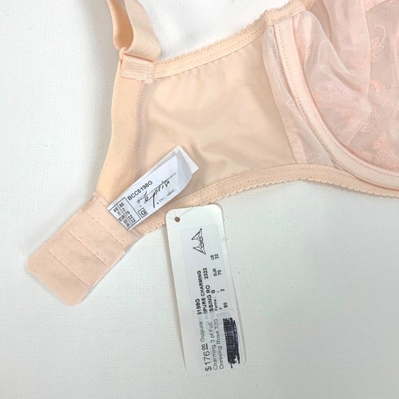 Lise Charmel Rose Lace Unpadded 3-Part Full Figure Bra 32G NWT - Picture 14 of 15